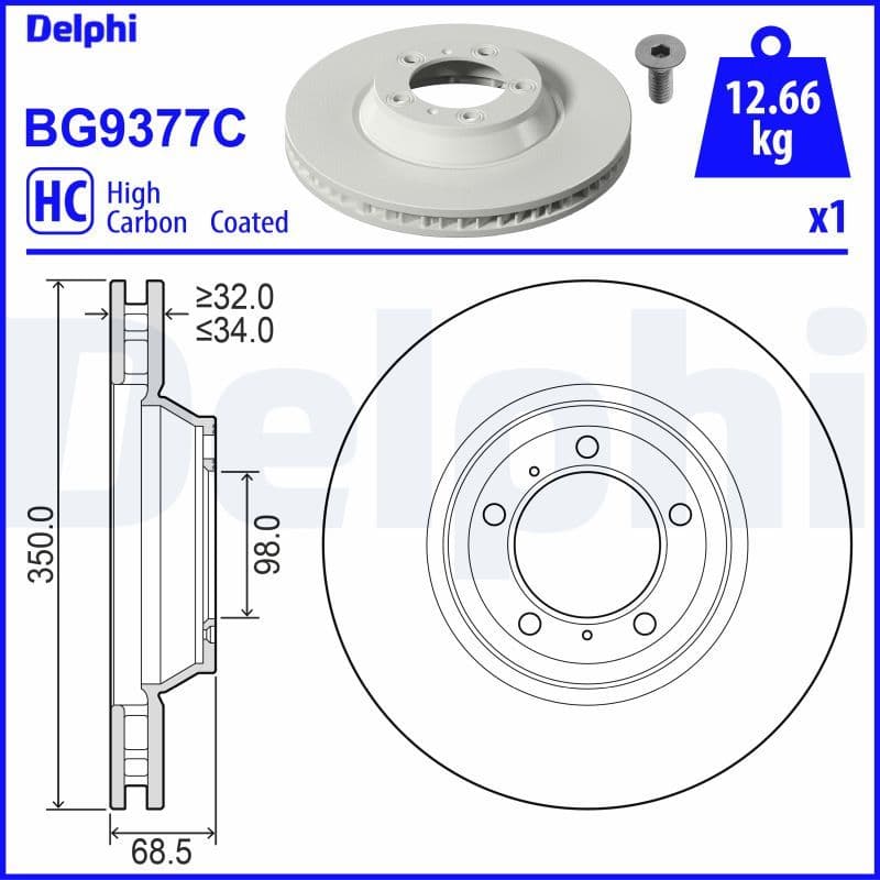 Bremžu diski DELPHI BG9377C 1