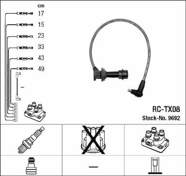 Augstsprieguma vadu komplekts NGK 9692 1