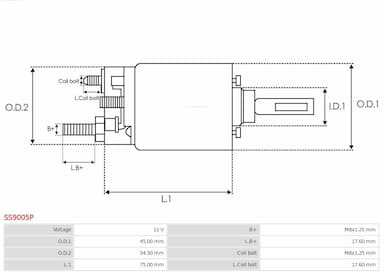 Ievilcējrelejs, Starteris AS-PL SS9005P 4