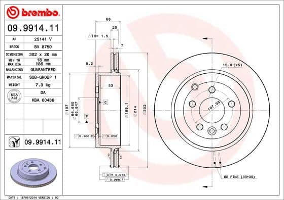 Bremžu diski BREMBO 09.9914.11 1