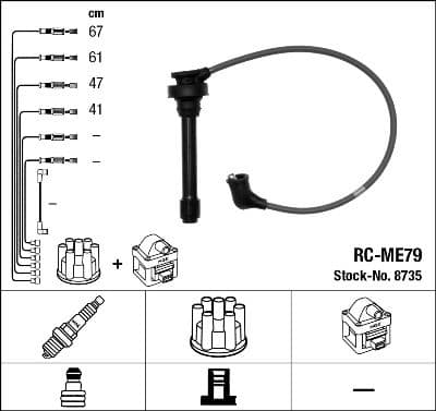 Augstsprieguma vadu komplekts NGK 8735 1