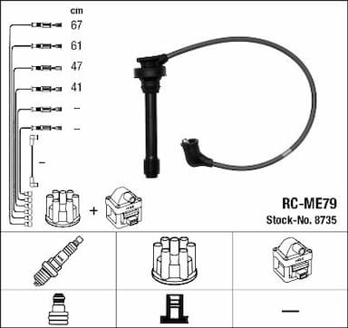 Augstsprieguma vadu komplekts NGK 8735 1