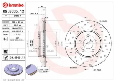 Bremžu diski BREMBO 09.8665.1X 1