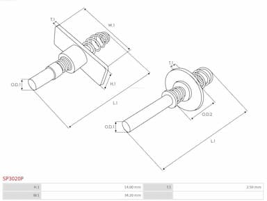 Remkomplekts, Starteris AS-PL SP3020P 2