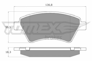 Bremžu uzliku kompl., Disku bremzes TOMEX Brakes TX 13-54 1