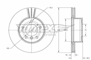 Bremžu diski TOMEX Brakes TX 73-98 1