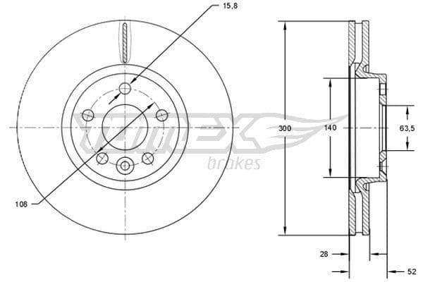 Bremžu diski TOMEX Brakes TX 71-56 1