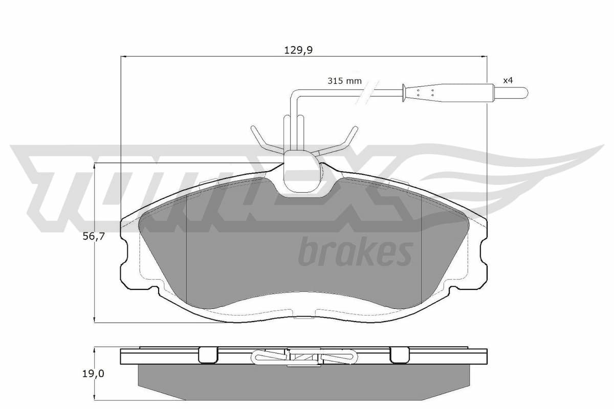 Bremžu uzliku kompl., Disku bremzes TOMEX Brakes TX 11-62 1