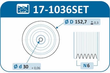 Siksnas skriemeļa komplekts, Kloķvārpsta IJS GROUP 17-1036SET 2