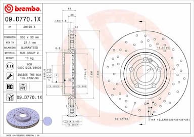 Bremžu diski BREMBO 09.D770.1X 1