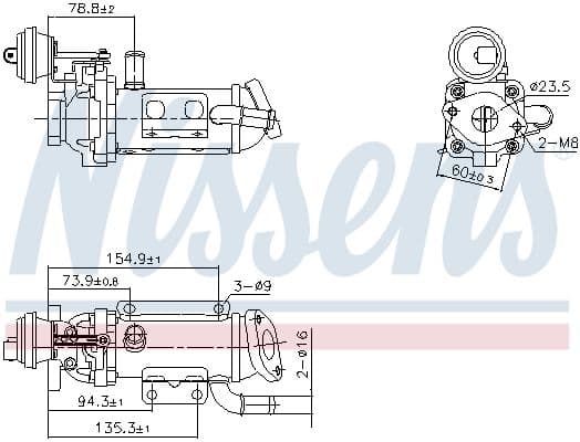 Radiators, Izplūdes gāzu recirkulācija NISSENS 989289 1