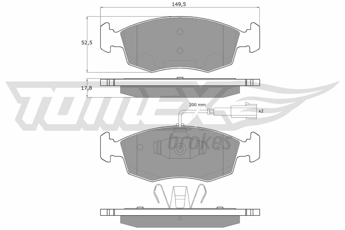 Bremžu uzliku kompl., Disku bremzes TOMEX Brakes TX 16-88 1