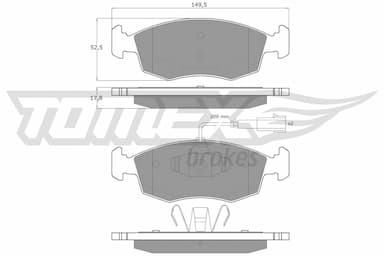 Bremžu uzliku kompl., Disku bremzes TOMEX Brakes TX 16-88 1