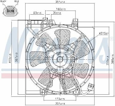 Ventilators, Motora dzesēšanas sistēma NISSENS 85491 6