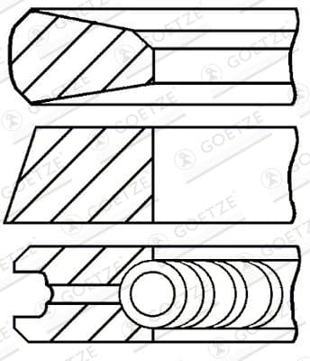 Virzuļa gredzenu komplekts GOETZE ENGINE 08-785207-00 1