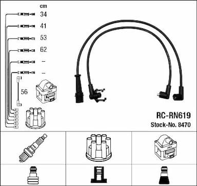 Augstsprieguma vadu komplekts NGK 8470 1