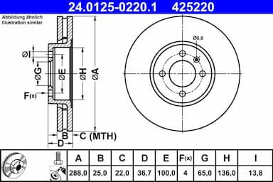 Bremžu diski ATE 24.0125-0220.1 1