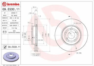 Bremžu diski BREMBO 09.E530.11 1