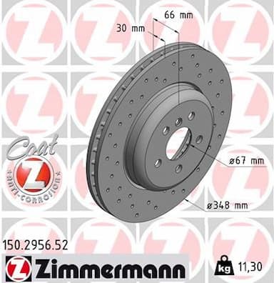 Bremžu diski ZIMMERMANN 150.2956.52 1