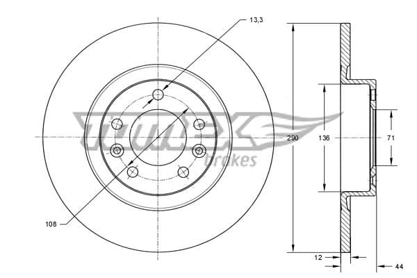 Bremžu diski TOMEX Brakes TX 73-68 1