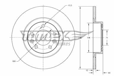 Bremžu diski TOMEX Brakes TX 73-68 1