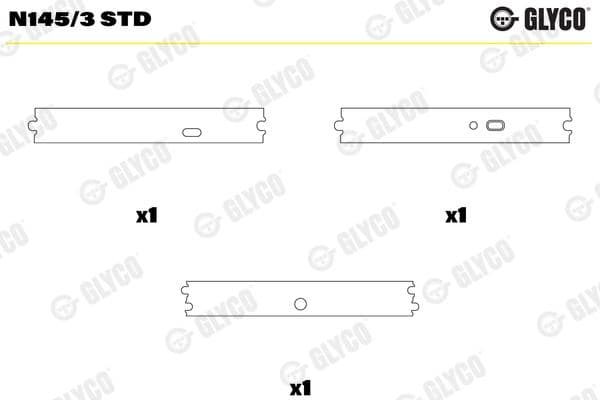 Sadales vārpstas gultnis GLYCO N145/3 STD 1