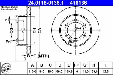 Bremžu diski ATE 24.0118-0136.1 1