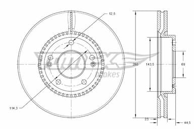 Bremžu diski TOMEX Brakes TX 73-30 1