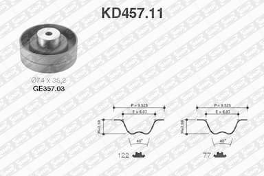 Zobsiksnas komplekts SNR KD457.11 1