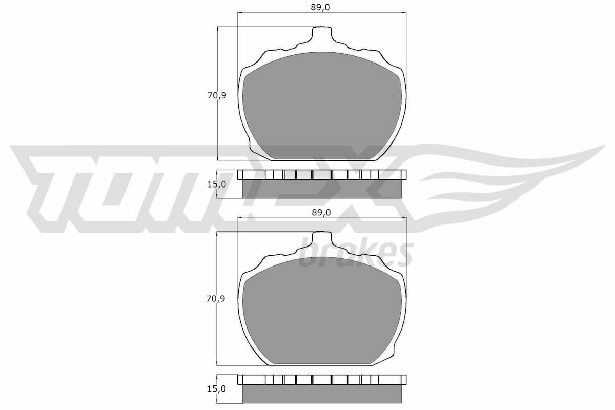 Bremžu uzliku kompl., Disku bremzes TOMEX Brakes TX 10-60 1