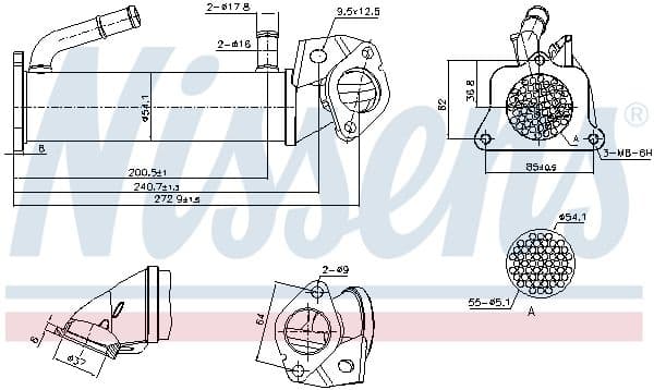 Radiators, Izplūdes gāzu recirkulācija NISSENS 989321 1