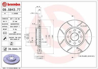 Bremžu diski BREMBO 09.5843.77 1