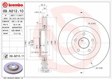 Bremžu diski BREMBO 09.N212.11 1