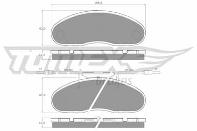 Bremžu uzliku kompl., Disku bremzes TOMEX Brakes TX 15-18 1