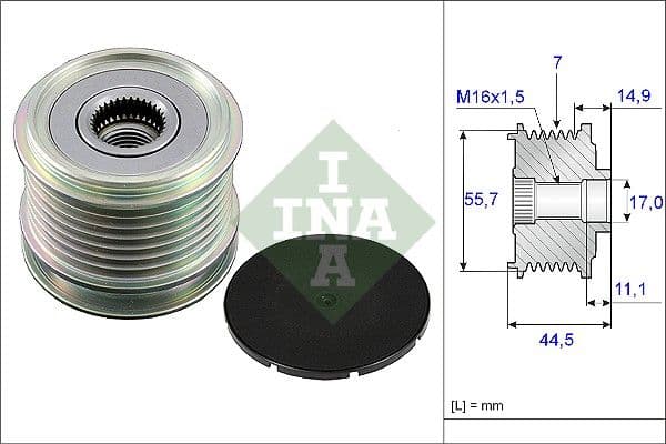 Ģeneratora brīvgaitas mehānisms INA 535 0042 10 1