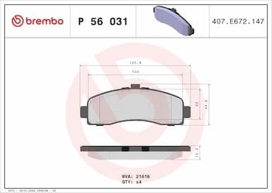 Bremžu uzliku kompl., Disku bremzes BREMBO P 56 031 1