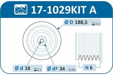 Siksnas skriemeļa komplekts, Kloķvārpsta IJS GROUP 17-1029KIT A 2