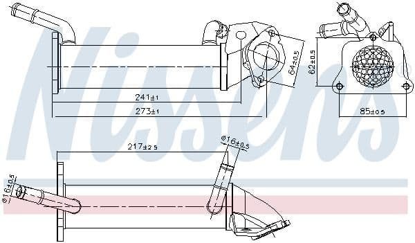 Radiators, Izplūdes gāzu recirkulācija NISSENS 989401 1