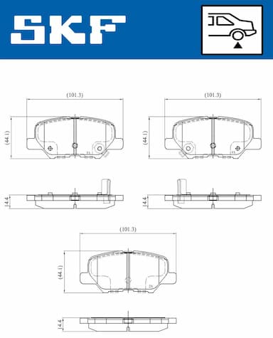 Bremžu uzliku kompl., Disku bremzes SKF VKBP 90253 A 2