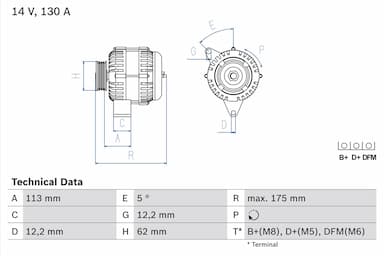 Ģenerators BOSCH 0 986 048 801 1