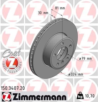 Bremžu diski ZIMMERMANN 150.3407.20 1