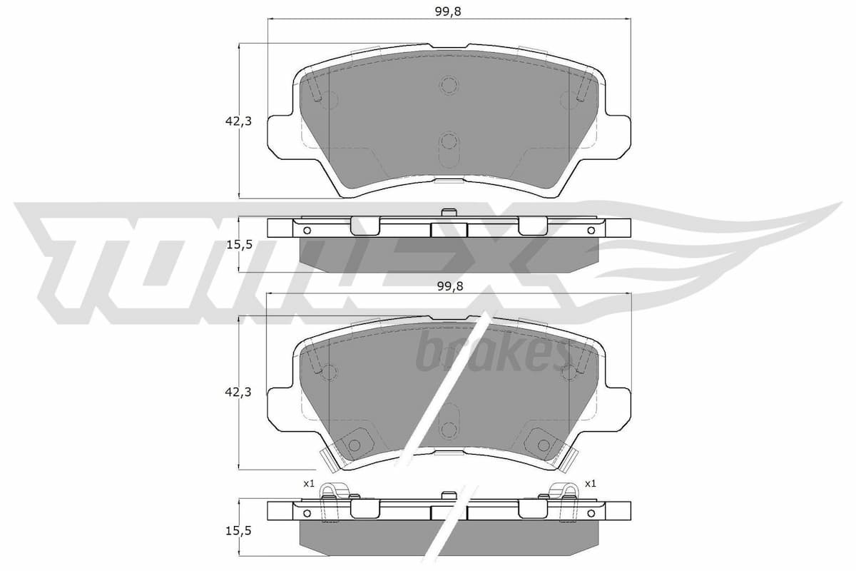 Bremžu uzliku kompl., Disku bremzes TOMEX Brakes TX 19-67 1