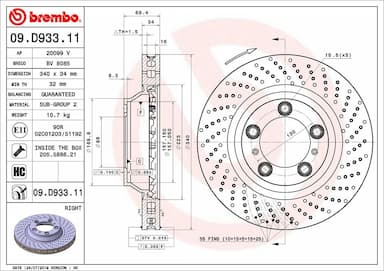 Bremžu diski BREMBO 09.D933.11 1