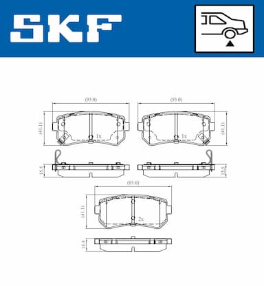 Bremžu uzliku kompl., Disku bremzes SKF VKBP 90139 A 2