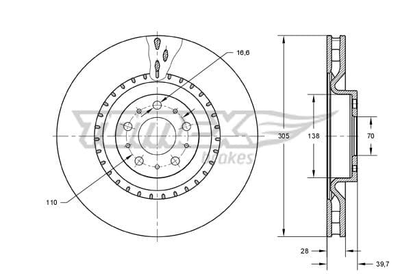 Bremžu diski TOMEX Brakes TX 73-74 1