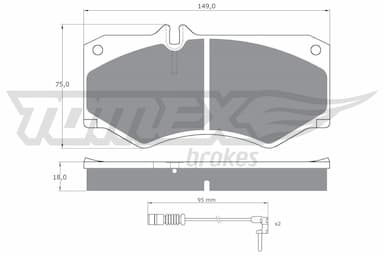 Bremžu uzliku kompl., Disku bremzes TOMEX Brakes TX 10-201 1