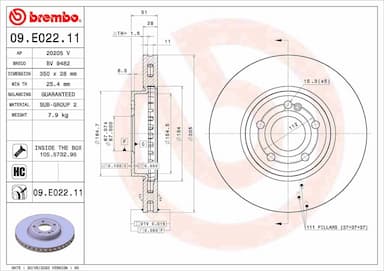 Bremžu diski BREMBO 09.E022.11 1