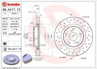 Bremžu diski BREMBO 09.A417.1X 1