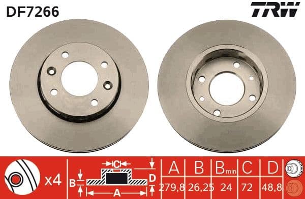 Bremžu diski TRW DF7266 1