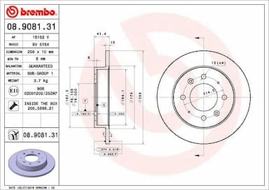 Bremžu diski BREMBO 08.9081.31 1